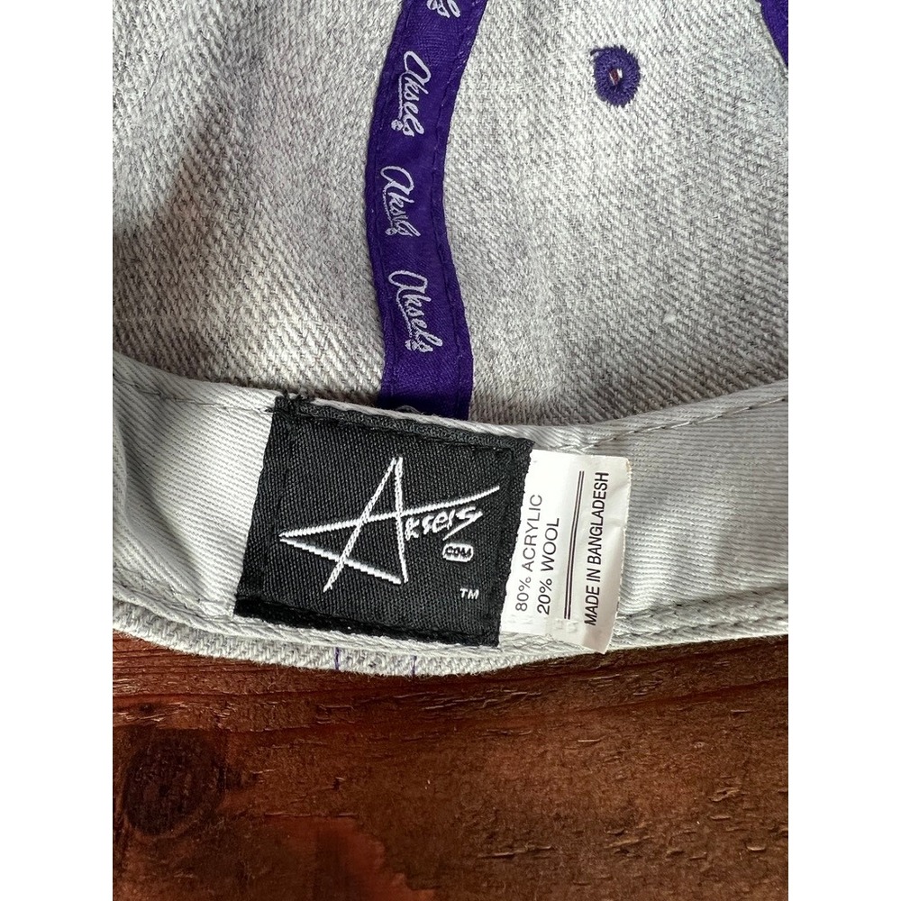 Aksels Colorado Baseball Cap Hat - Grey & Purple - Cursive Script - Snapback - Picture 6 of 6